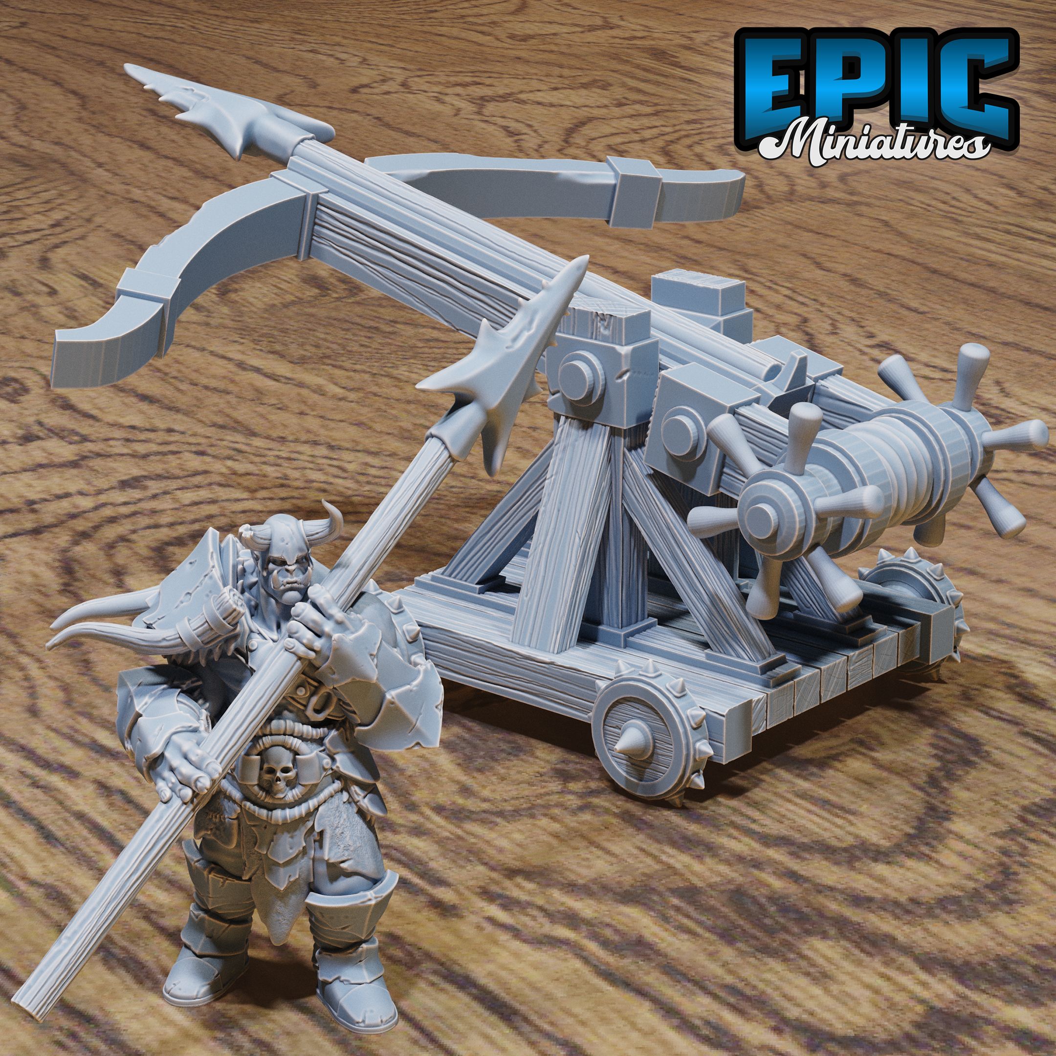 Siege Ballista Set / Orc Army Warrior / War Machine Reloader / Warfare Construct / Ancient Mechanic Weapon / Green Skin Tribe / Evil Forest Fighter / Woodland Encounter